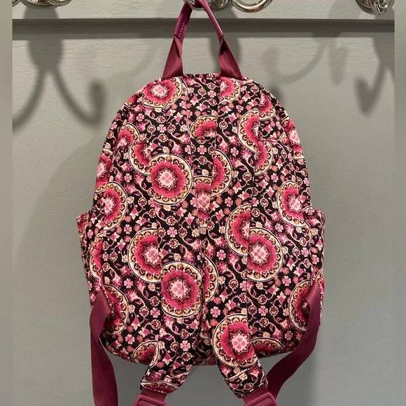 Vera Bradley Raspberry Medallion Small Backpack in Performance Twill - Picture 7 of 8
